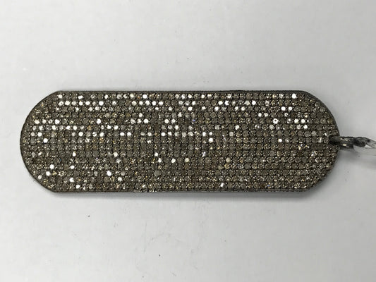 Round Edges Rectangle Shape Diamond Pendants & Charms