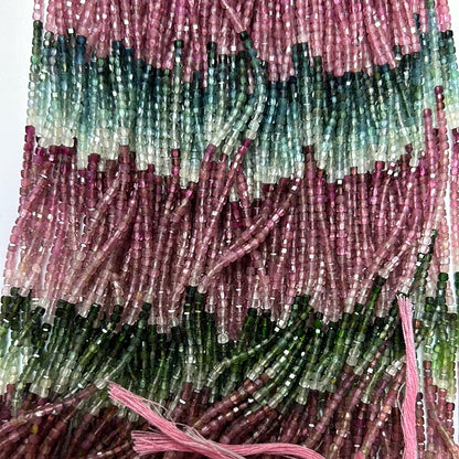 Tourmaline, Pink Tourmaline Faceted Square, Pink Tourmaline faceted box, faceted cube.