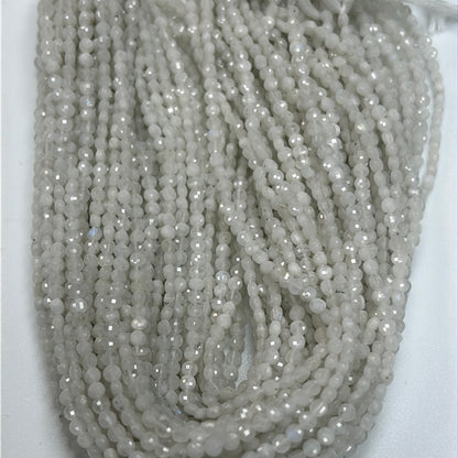 Moonstone, Rainbow Moonstone Beads Faceted Coin,Natural Moonstone