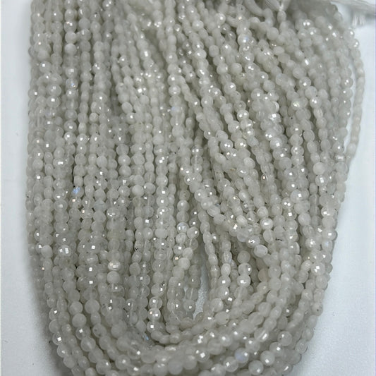 Moonstone, Rainbow Moonstone Beads Faceted Coin,Natural Moonstone