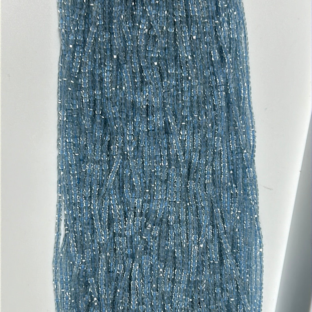 Topaz Blue Faceted Square