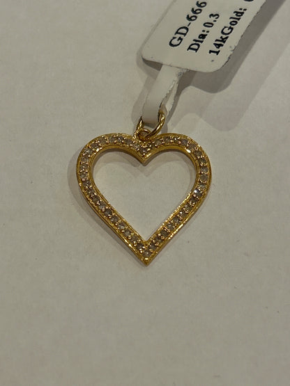 14K Gold Heart Pendant