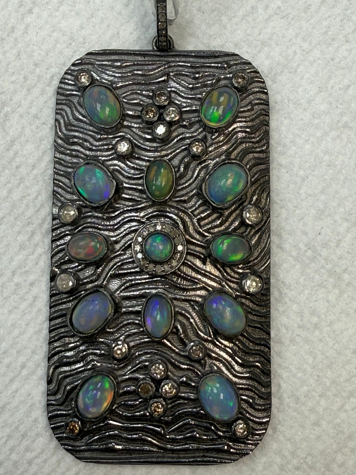 Silver and Diamond Pave  PENDANT & CHARMS With Stone