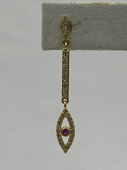14k Gold Diamond Earring