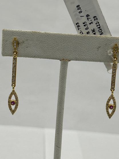 14k Gold Diamond Earring