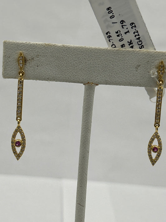 14k Gold Diamond Earring