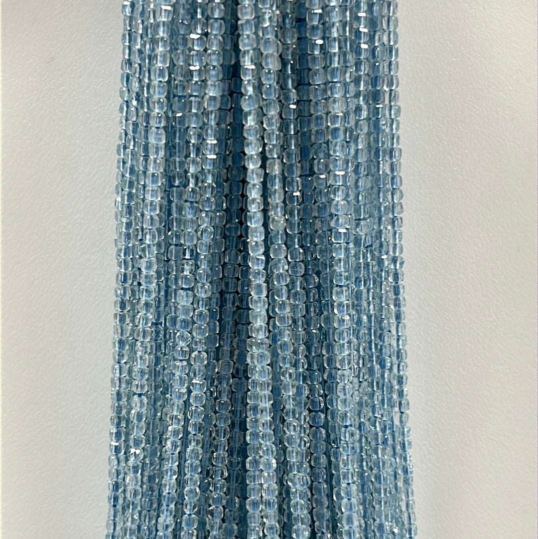 Topaz Blue Faceted Square