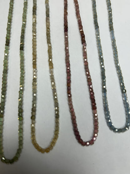 Zircon, Multi Zircon Faceted Square, Natural Zircon faceted box, faceted cube.
