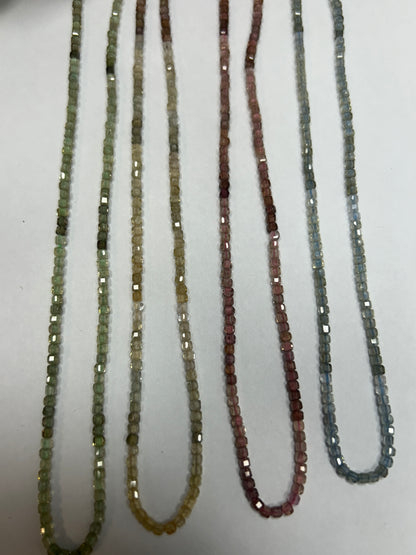 Zircon, Multi Zircon Faceted Square, Natural Zircon faceted box, faceted cube.