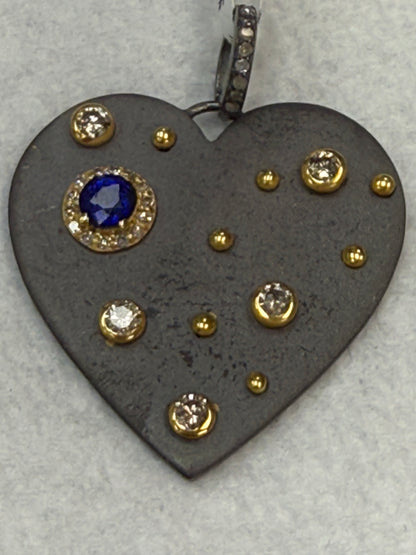 Matte Heart Diamond Pendant