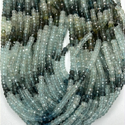 Aquamarine Beads Faceted Roundelle
