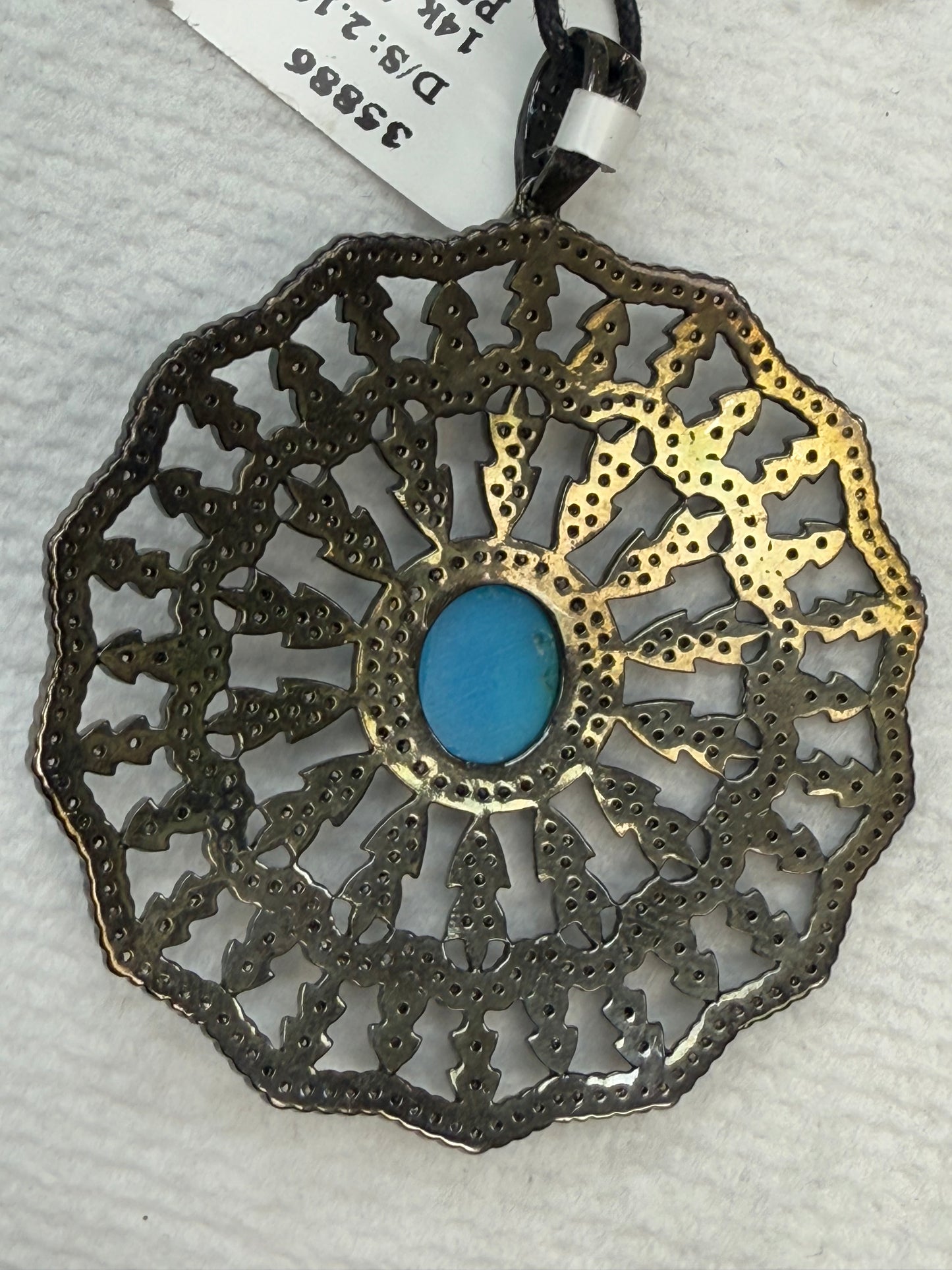Turqouise Silver and Diamond Pave  PENDANT & CHARMS