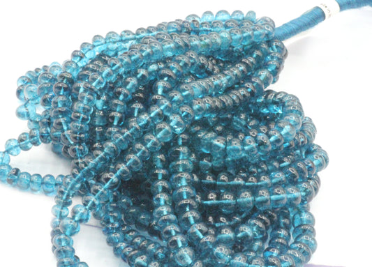 Topaz, Mystic Blue Topaz Smooth Roundel Beads