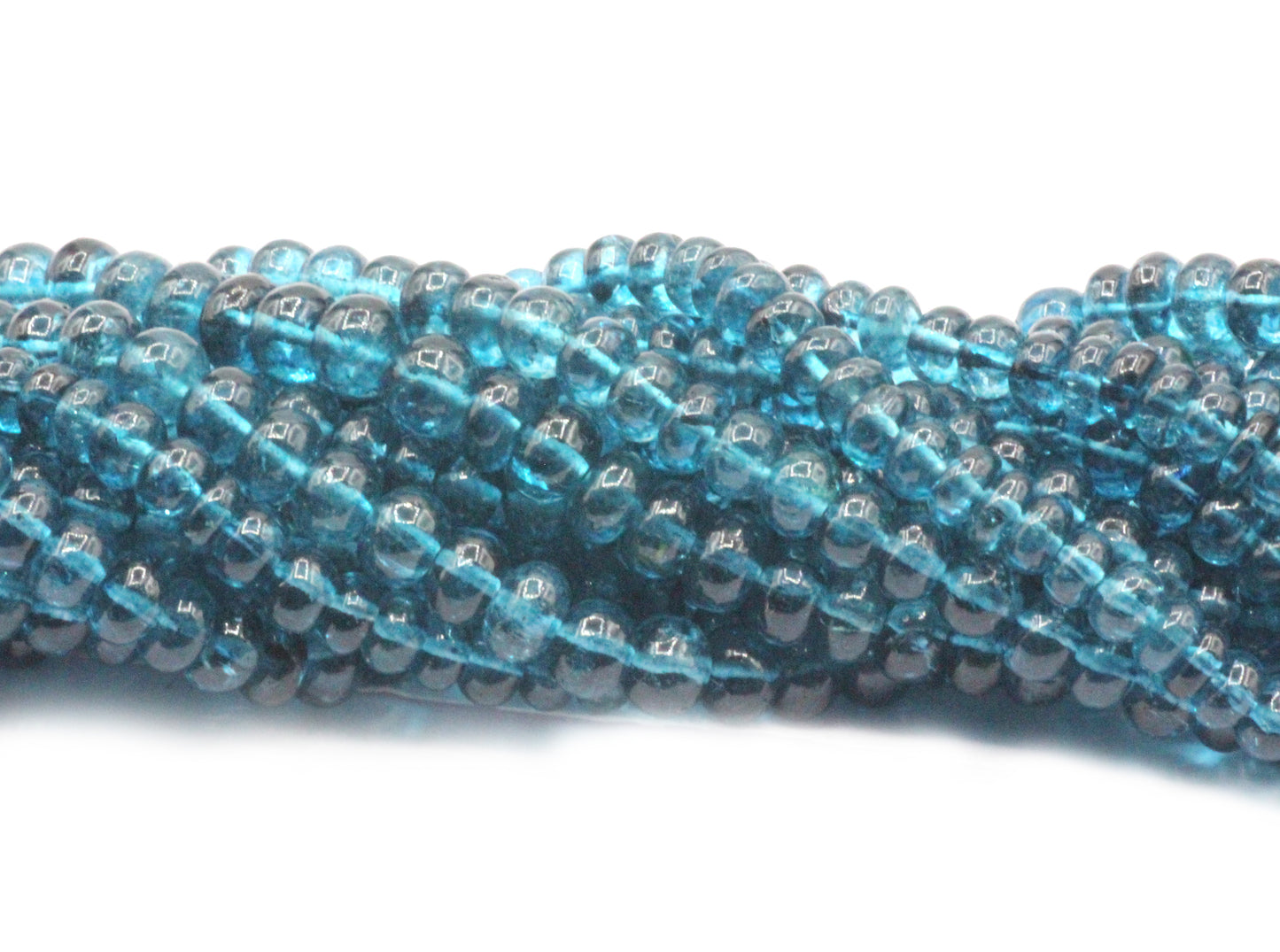 Topaz, Mystic Blue Topaz Smooth Roundel Beads