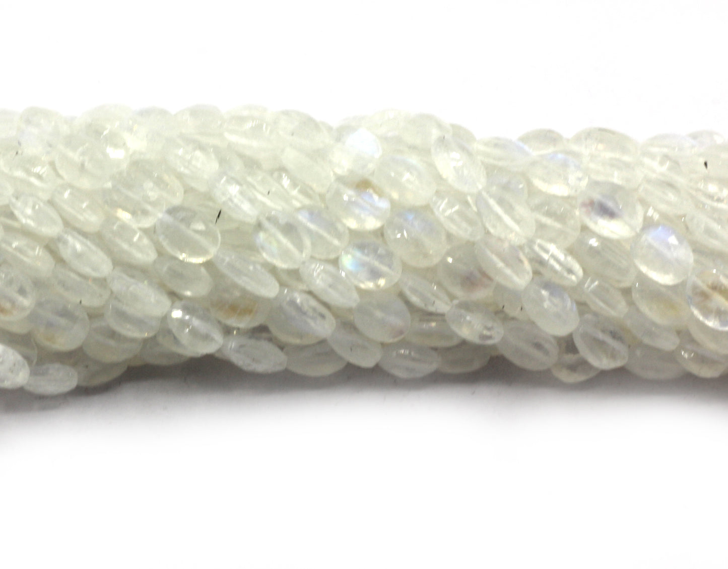 Moonstone, Rainbow Moonstone Faceted Oval Beads