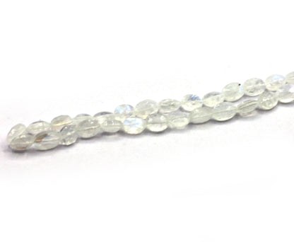 Moonstone, Rainbow Moonstone Faceted Oval Beads