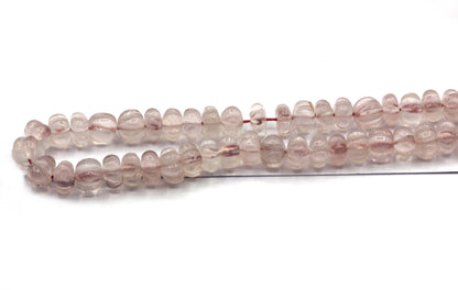 Quartz, Rose Quartz carved pumpkin beads