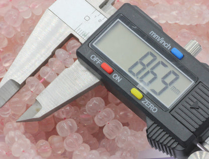 Quartz, Rose Quartz carved pumpkin beads