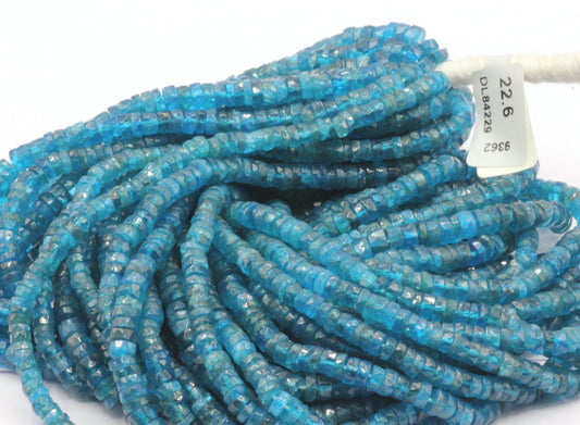 Apatite Beads Faceted Heshi, Faceted Donut, Faceted Tyre