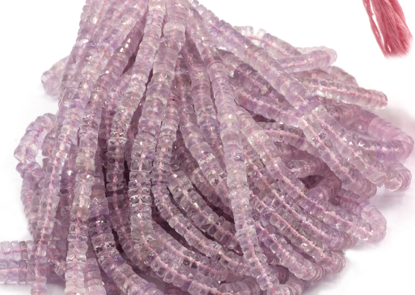Amethyst, Pink Amethyst Beads Faceted Heshi, Faceted Donut, Faceted Tyre
