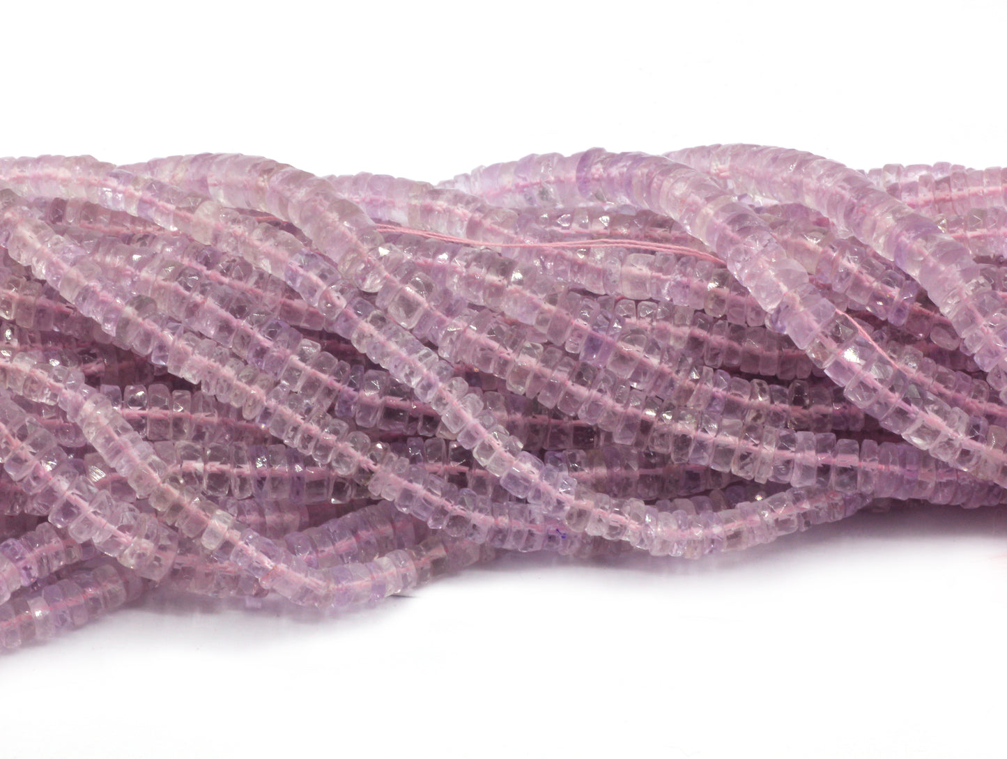 Amethyst, Pink Amethyst Beads Faceted Heshi, Faceted Donut, Faceted Tyre