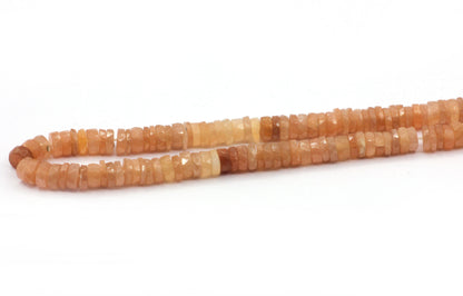 Moonstone, Peach Moonstone Beads Faceted Heshi, Faceted Donut, Faceted Tyre