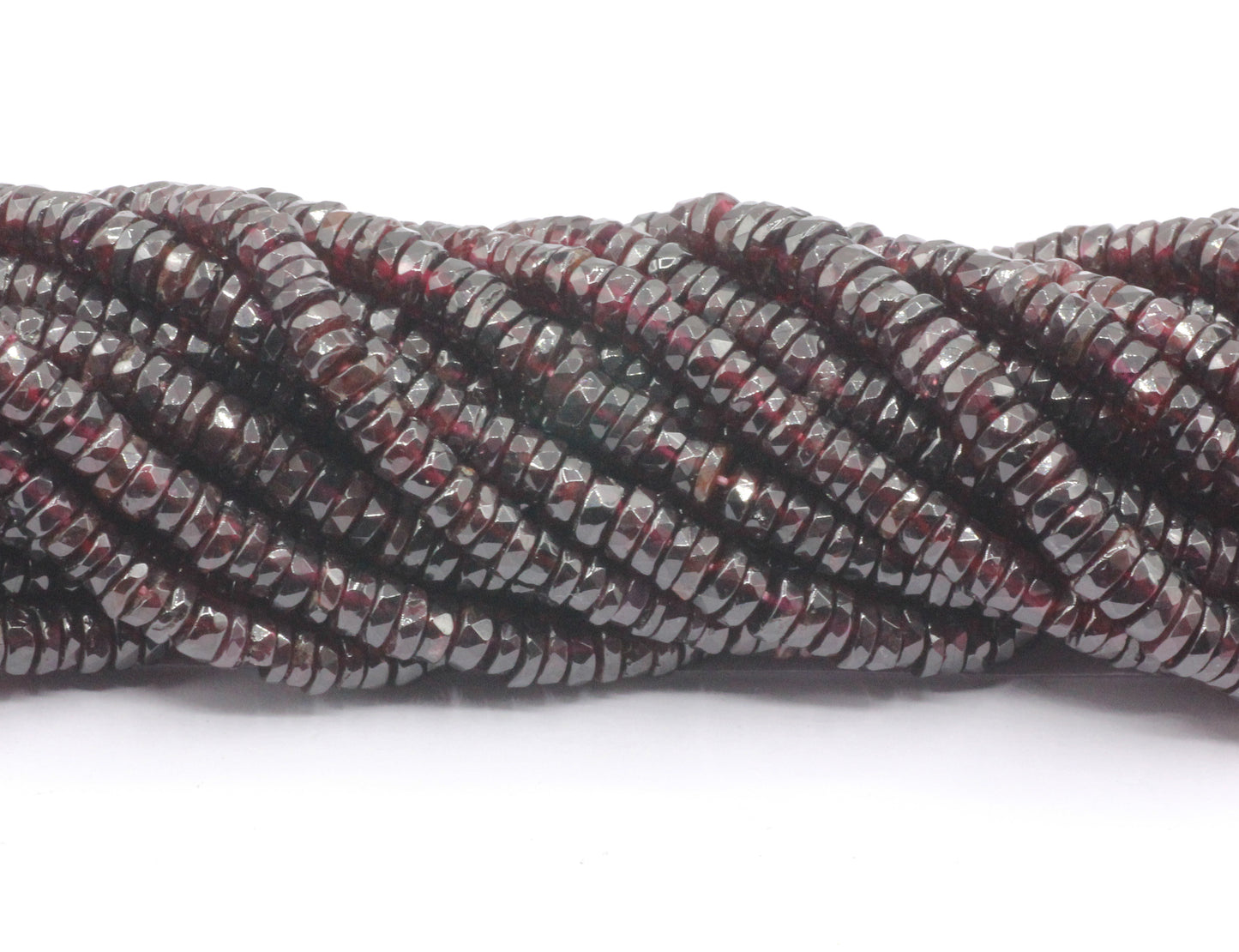 Garnet Beads Faceted Heshi, Faceted Donut, Faceted Tyre