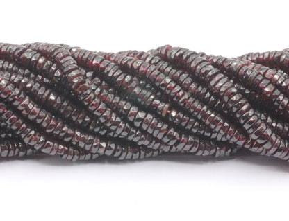 Garnet Beads Faceted Heshi, Faceted Donut, Faceted Tyre
