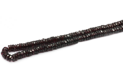 Garnet Beads Faceted Heshi, Faceted Donut, Faceted Tyre
