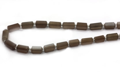 Moonstone Chocolate Faceted Tube Beads