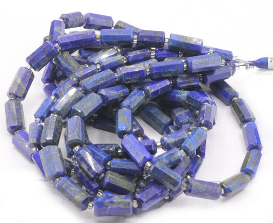 Lapis lazuli Faceted Tube Beads