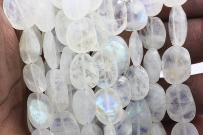 Moonstone, Rainbow Moonstone Faceted Nuggets Beads