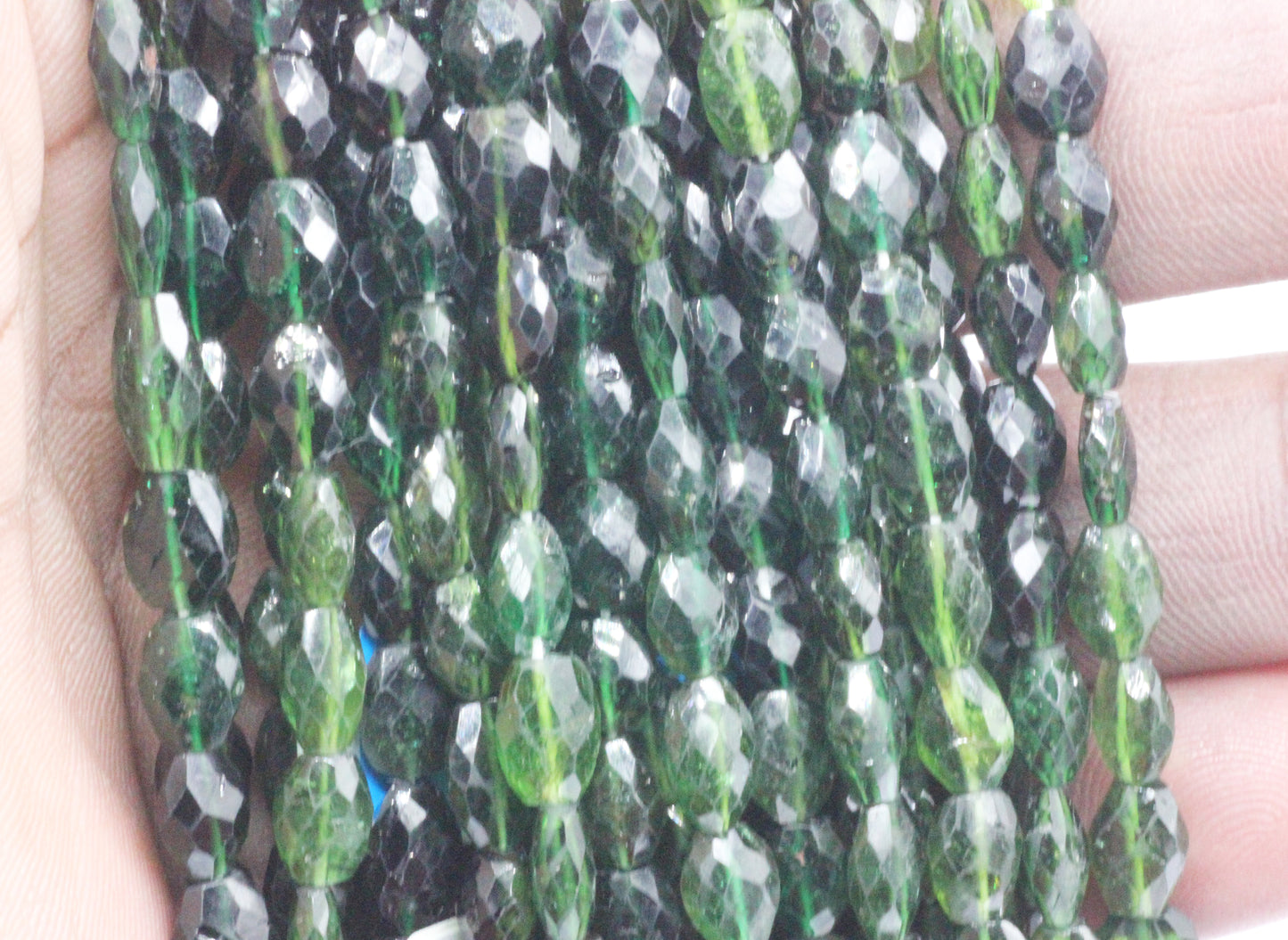 Tourmaline Chrome Faceted Oval Beads