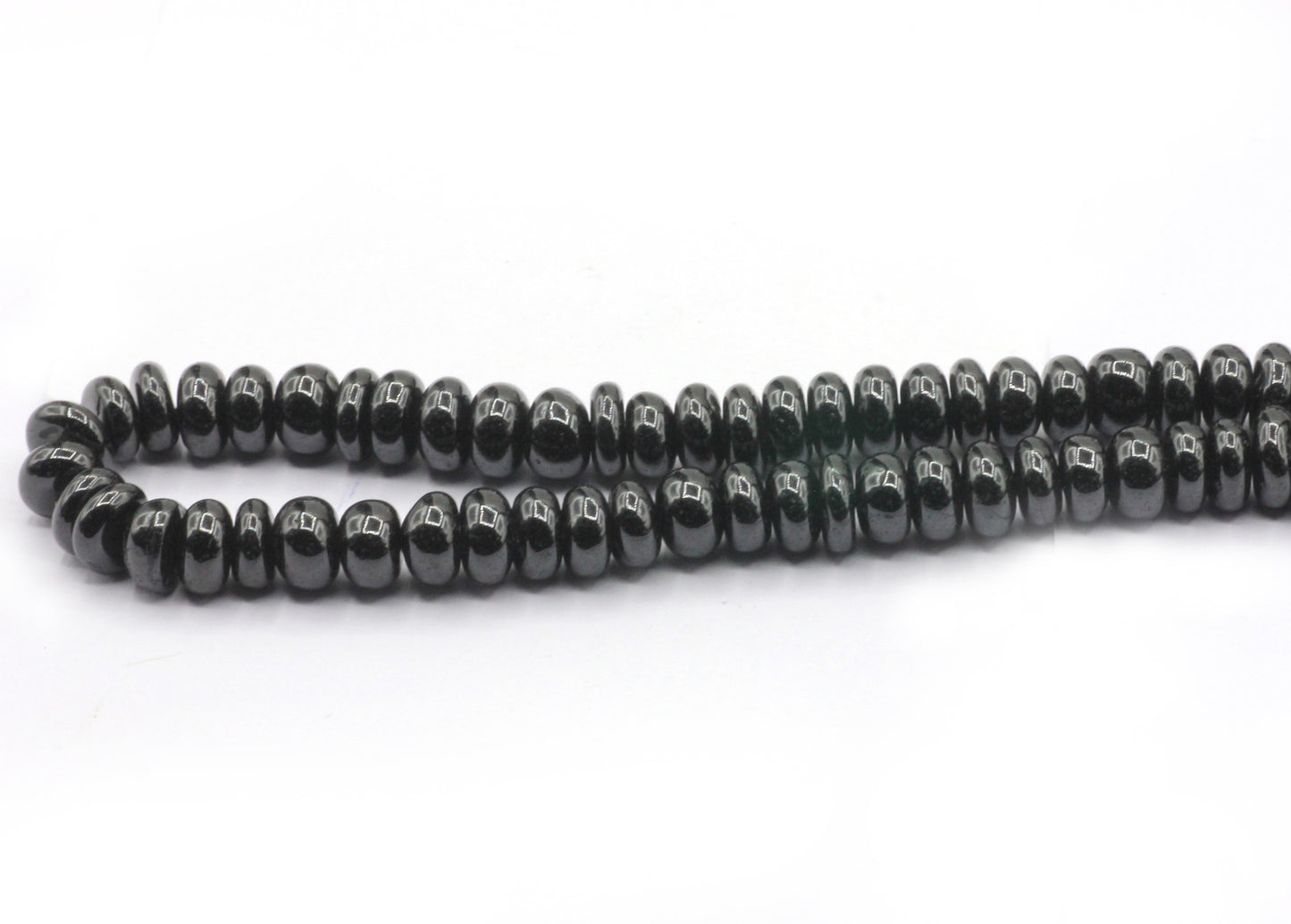 Spinel, Black Spinel Smooth Roundel Beads