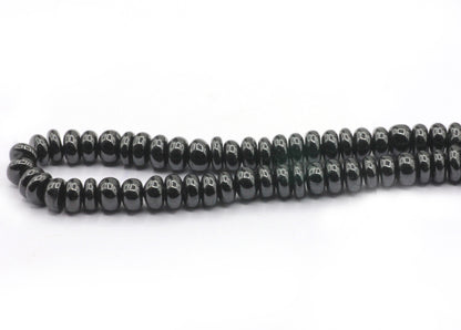 Spinel, Black Spinel Smooth Roundel Beads