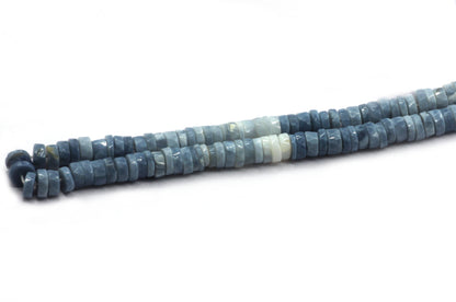 Opal Blue Beads Faceted Heshi, Faceted Donut, Faceted Tyre