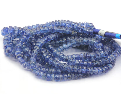 Kyanite Blue Faceted Roundel Beads