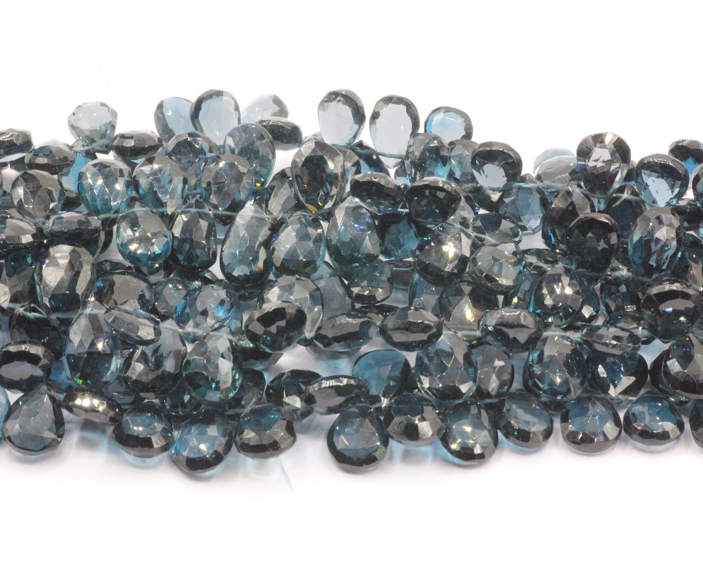 Topaz, London Blue Topaz Faceted Pear Beads