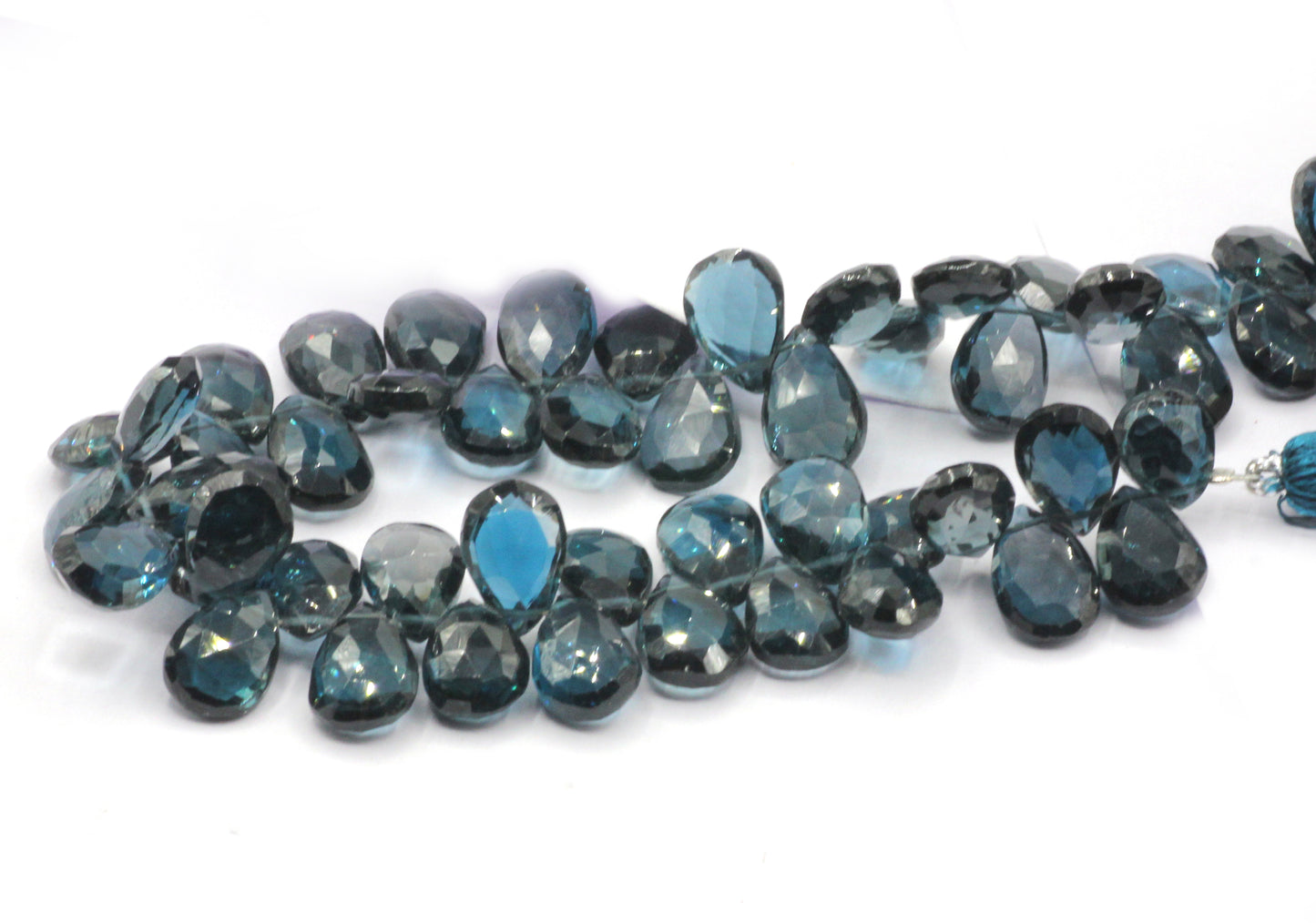 Topaz, London Blue Topaz Faceted Pear Beads