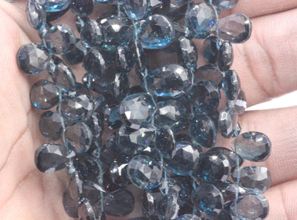Topaz, London Blue Topaz Faceted Pear Beads