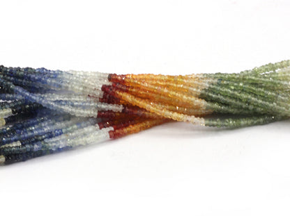 Sapphire, Multi Sapphire Faceted Roundel Beads
