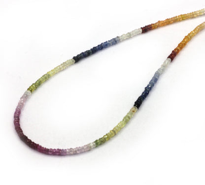 Sapphire, Multi Sapphire Faceted Roundel Beads
