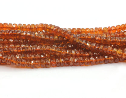 Kyanite, Orange Kyanite Faceted Roundel Beads
