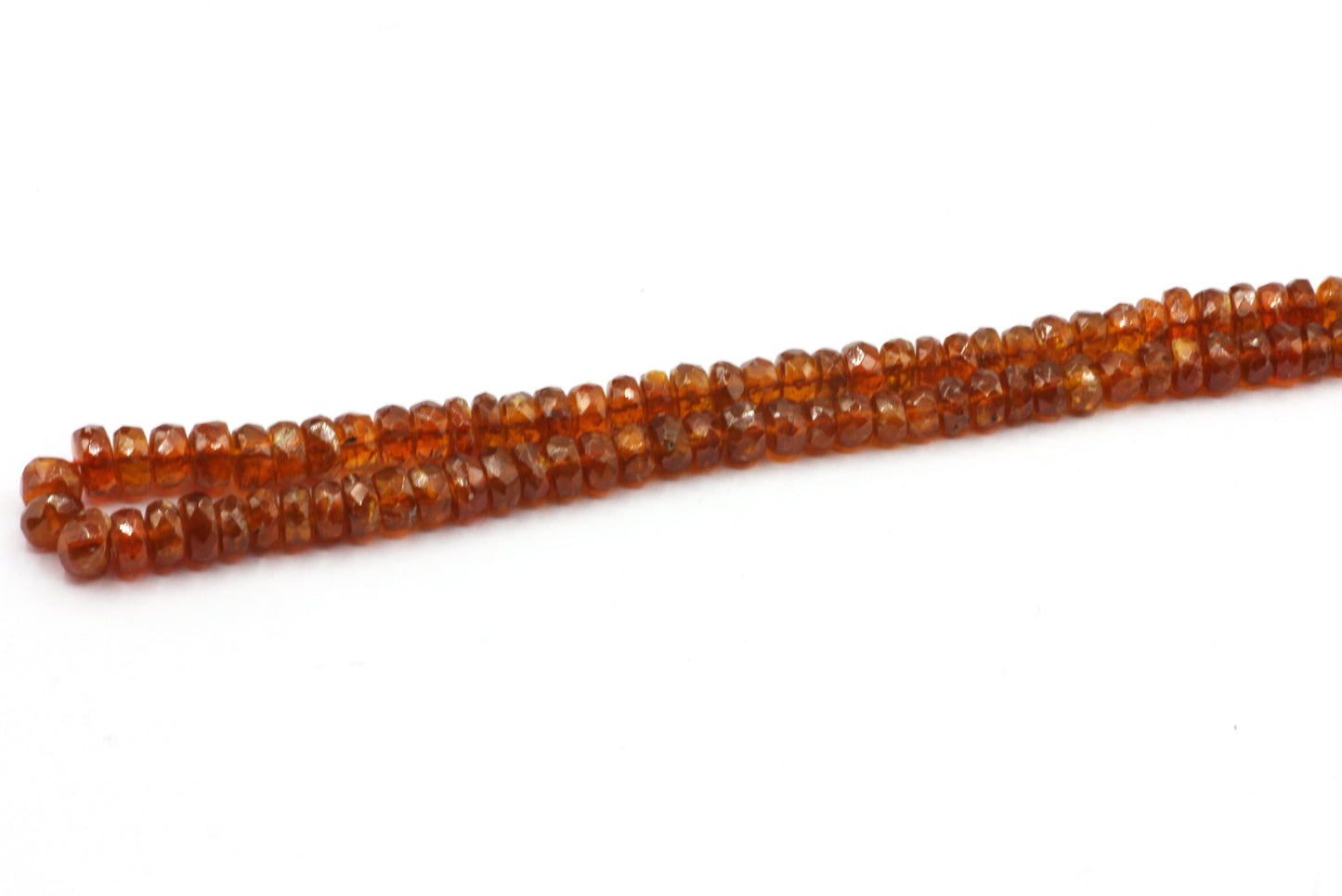 Kyanite, Orange Kyanite Faceted Roundel Beads