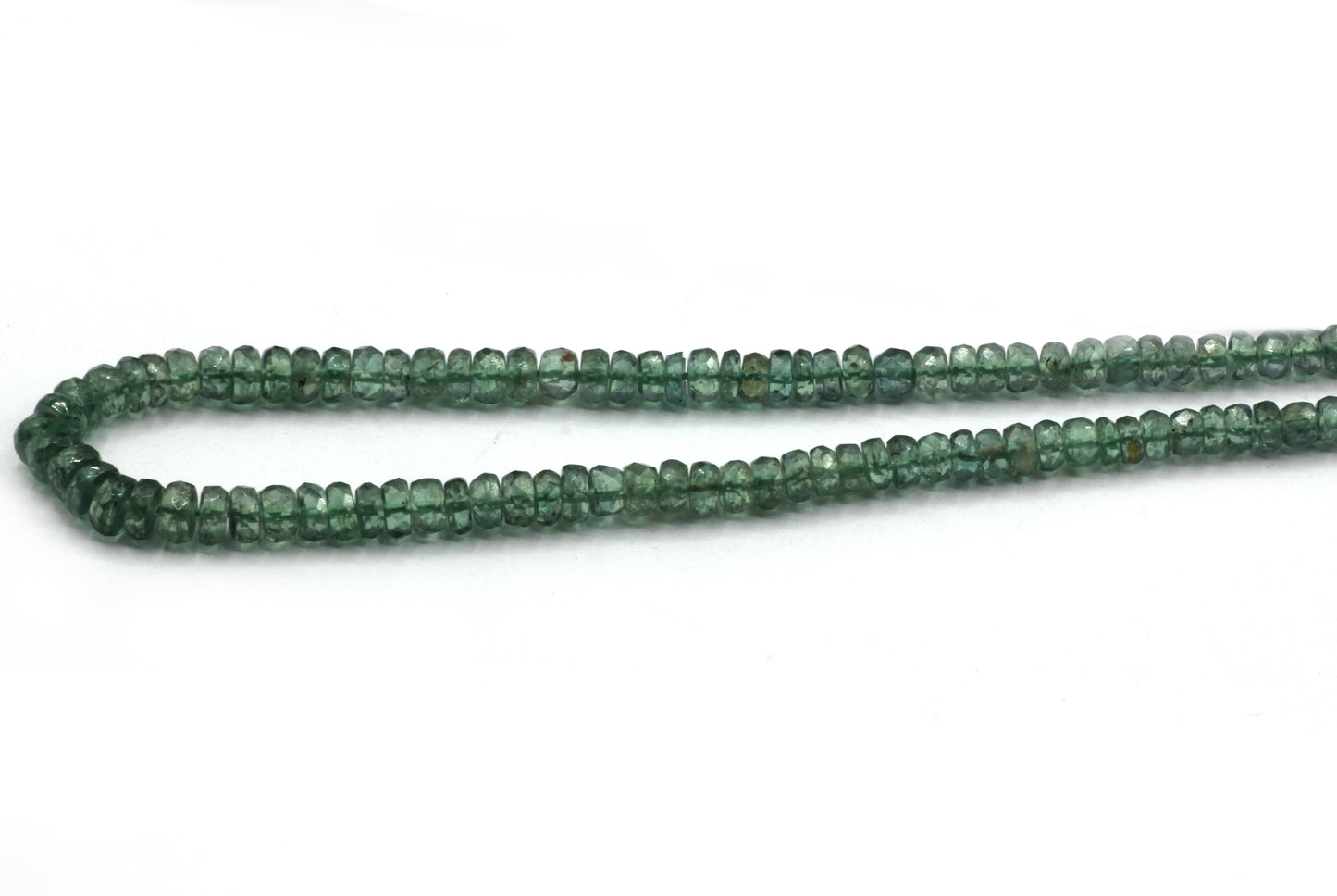 Kyanite, Green Kyanite Faceted Roundel Beads