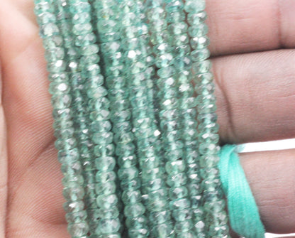 Kyanite, Green Kyanite Faceted Roundel Beads
