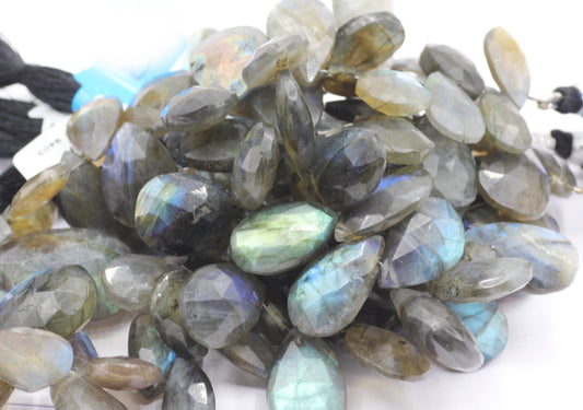 Labradorite Faceted Drop Beads
