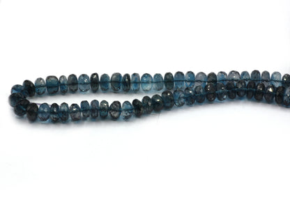 Topaz, London Blue Topaz Faceted Roundel Beads