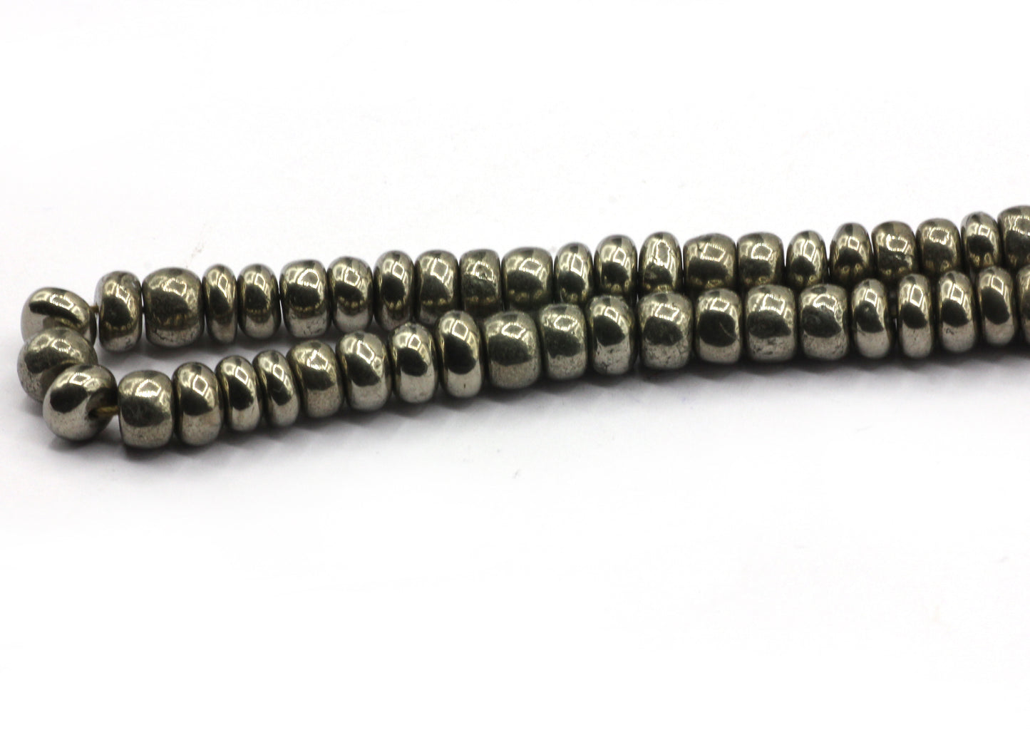 Pyrite, Golden Pyrite Smooth Roundel Beads