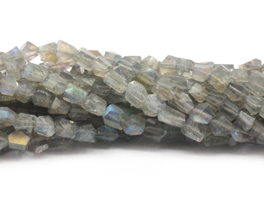 Labradorite Faceted Nuggets Beads, Natural Labradorite